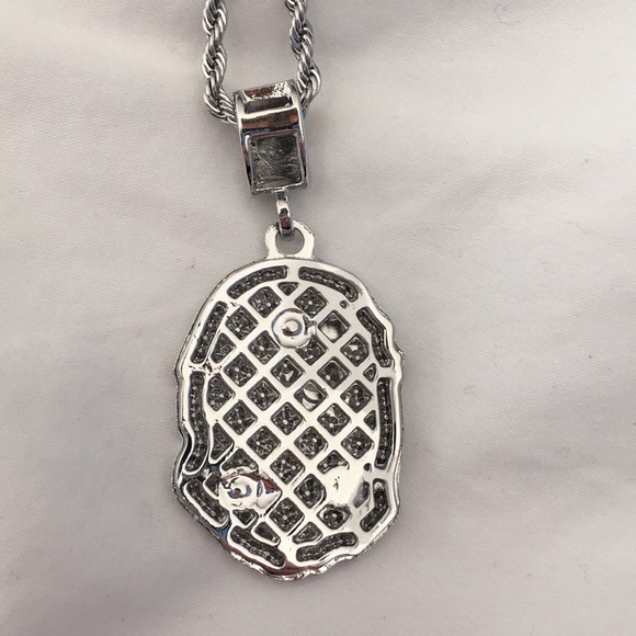 Silver Bape Pendant & Chain - Picture 5 of 6